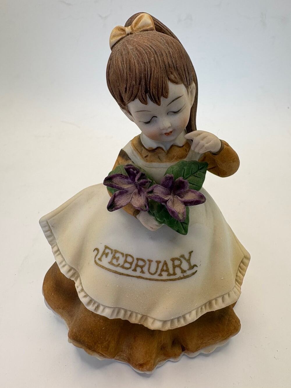 Vintage Lefton February Girl Figurine KW4200 Geo Z Lefton Japan Birthday Month